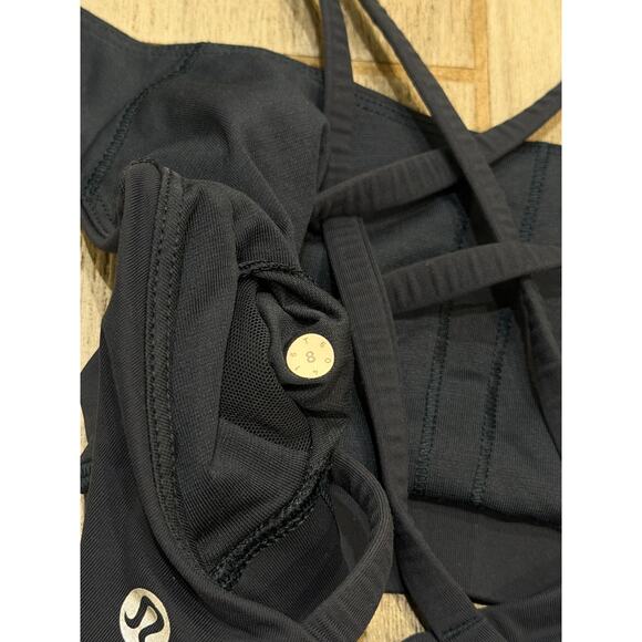 Lululemon Energy Bra Womens 8 Navy Crossback Workout Yoga Activewear Sporty - Picture 7 of 7